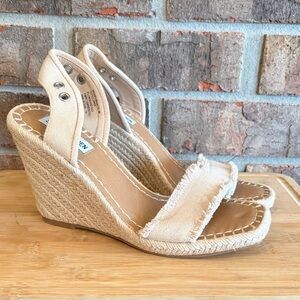 Steve Madden Beige Wedge Sandals